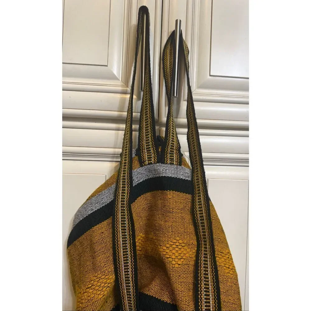 Unisex Large Yellow Black Striped Green Bay Packers NFL Woven Baja Backpack Bag